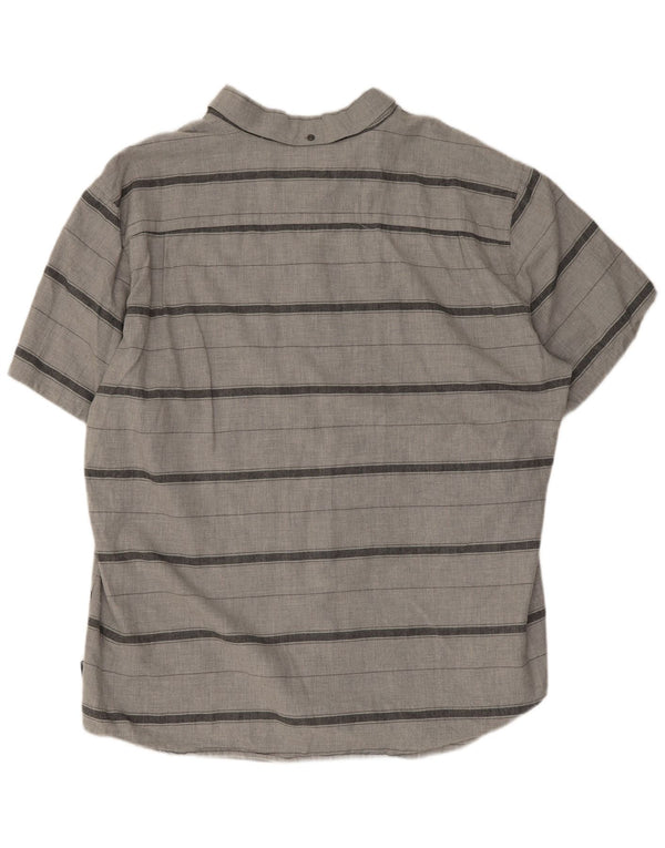 Мужская рубашка классического кроя с коротким рукавом Hurley 2XL, хлопковая серая полоска