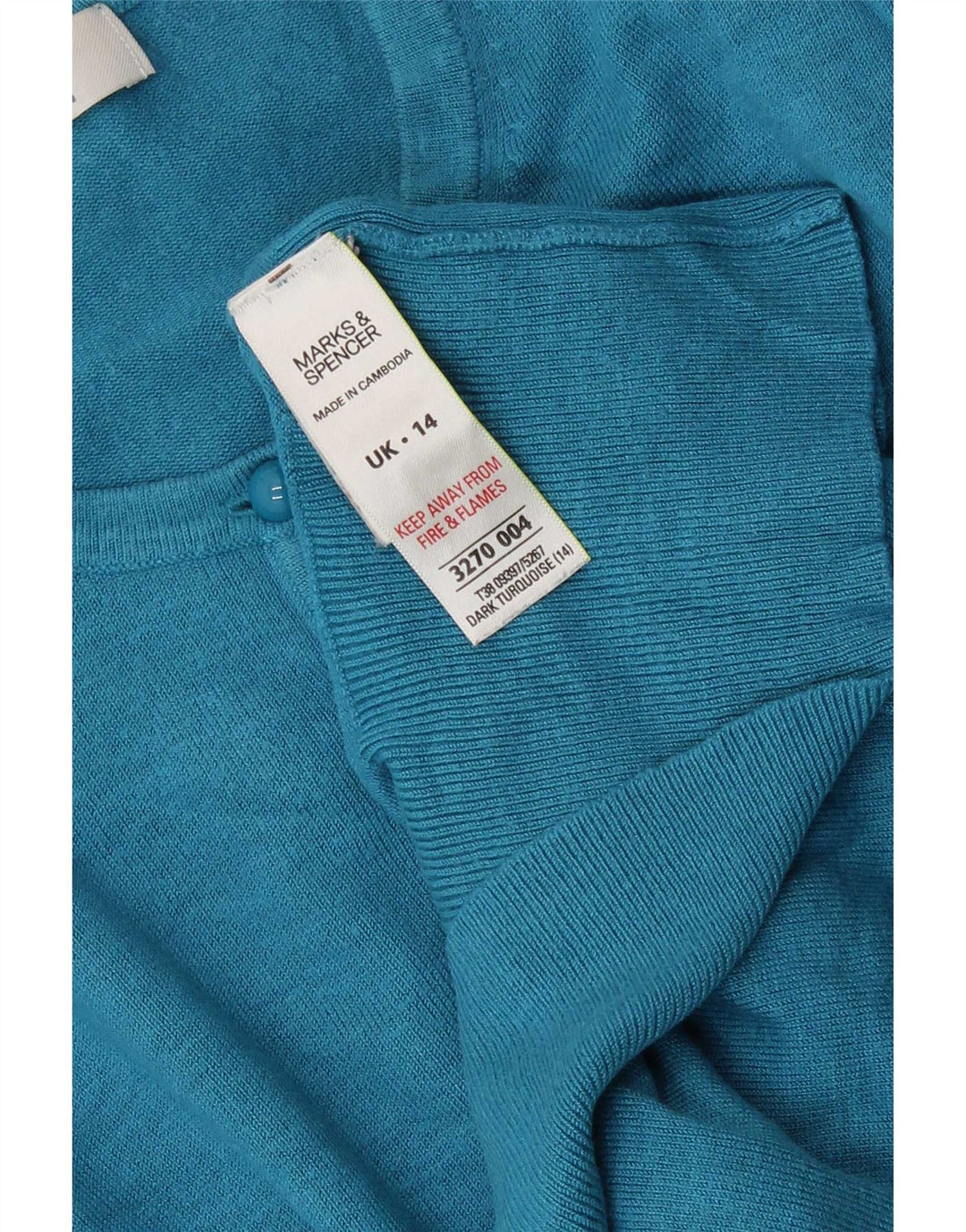 Женский кардиган Marks & Spencer UK 14, средний бирюзовый вискоза