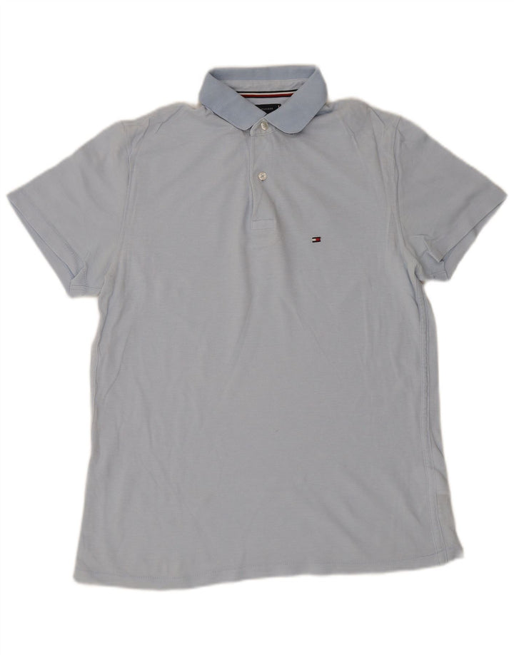 TOMMY HILFIGER Mens Regular Fit Polo Shirt Medium Blue Cotton