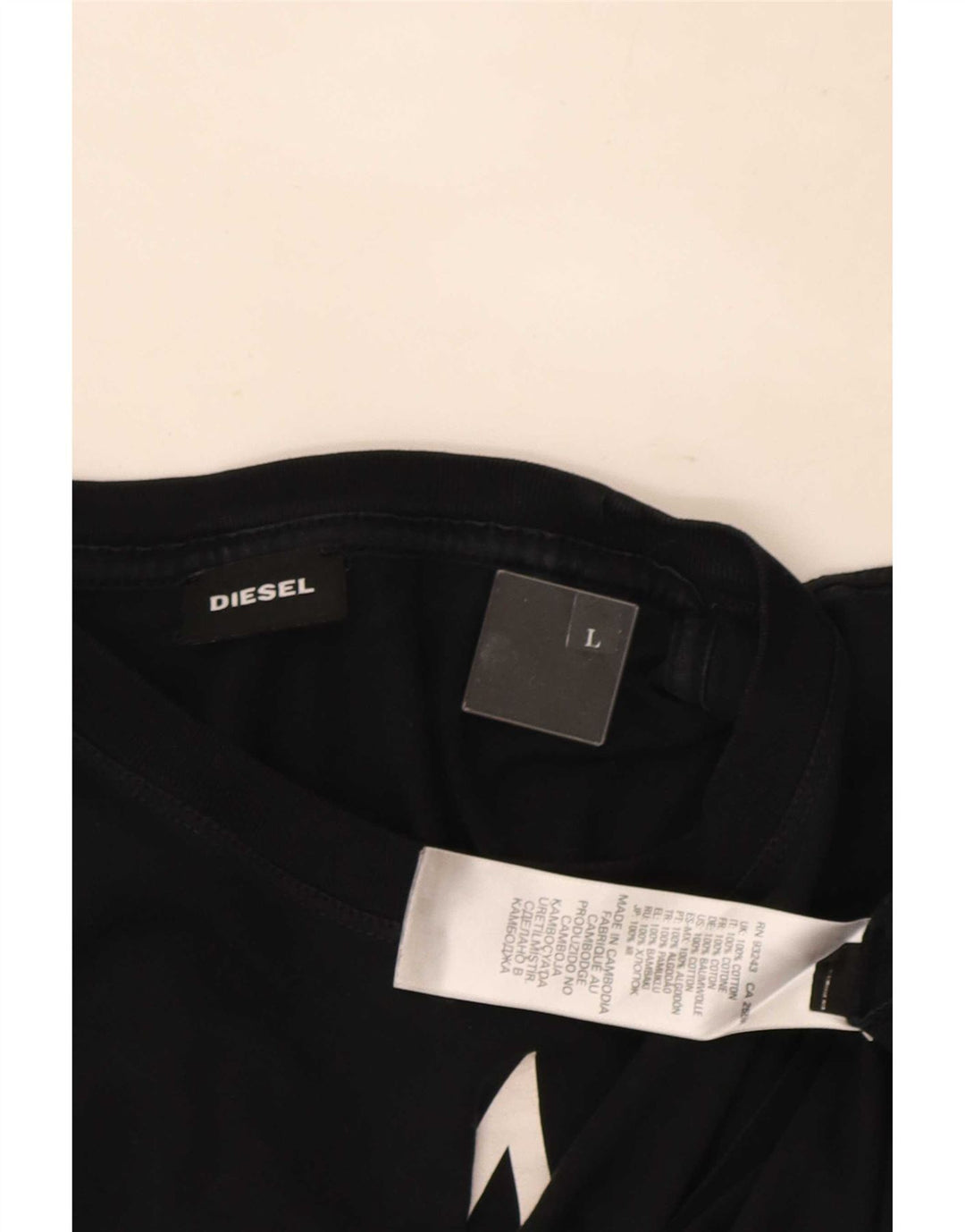 Мужская футболка с рисунком Diesel, большая черная хлопковая рубашка