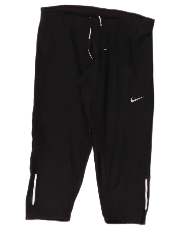 Женские леггинсы-капри Nike Dri Fit UK 8, маленькие черные из полиэстера