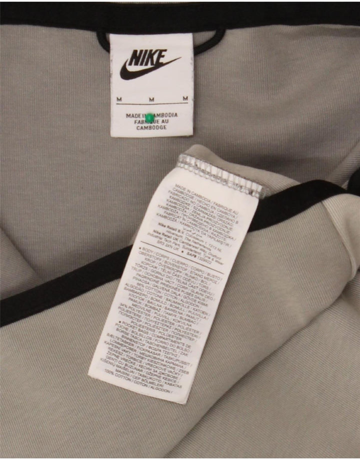 Мужской свитер с капюшоном на молнии Nike среднего серого цвета, хлопок с цветными блоками