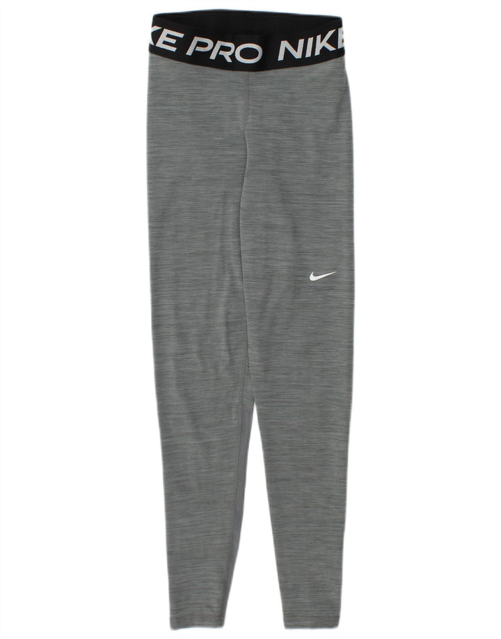 Женские леггинсы с рисунком NIKE Dri Fit UK 4 XS, серый полиэстер с крапинками