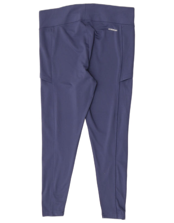 Женские леггинсы Adidas Aeroready UK 16, большие темно-синие, полиэстер