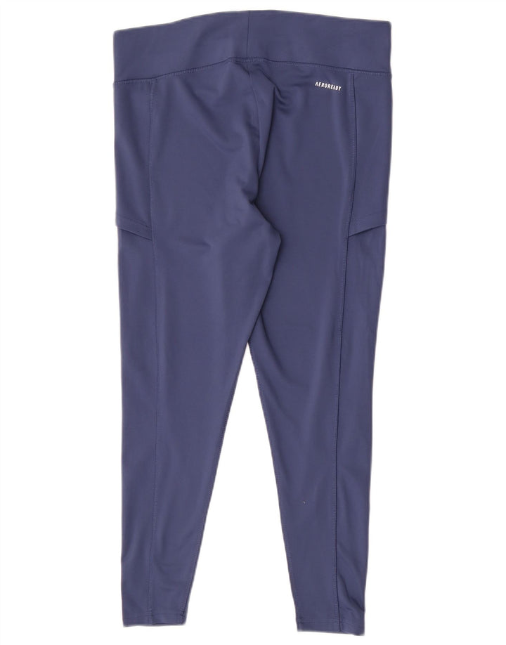 Женские леггинсы Adidas Aeroready UK 16, большие темно-синие, полиэстер