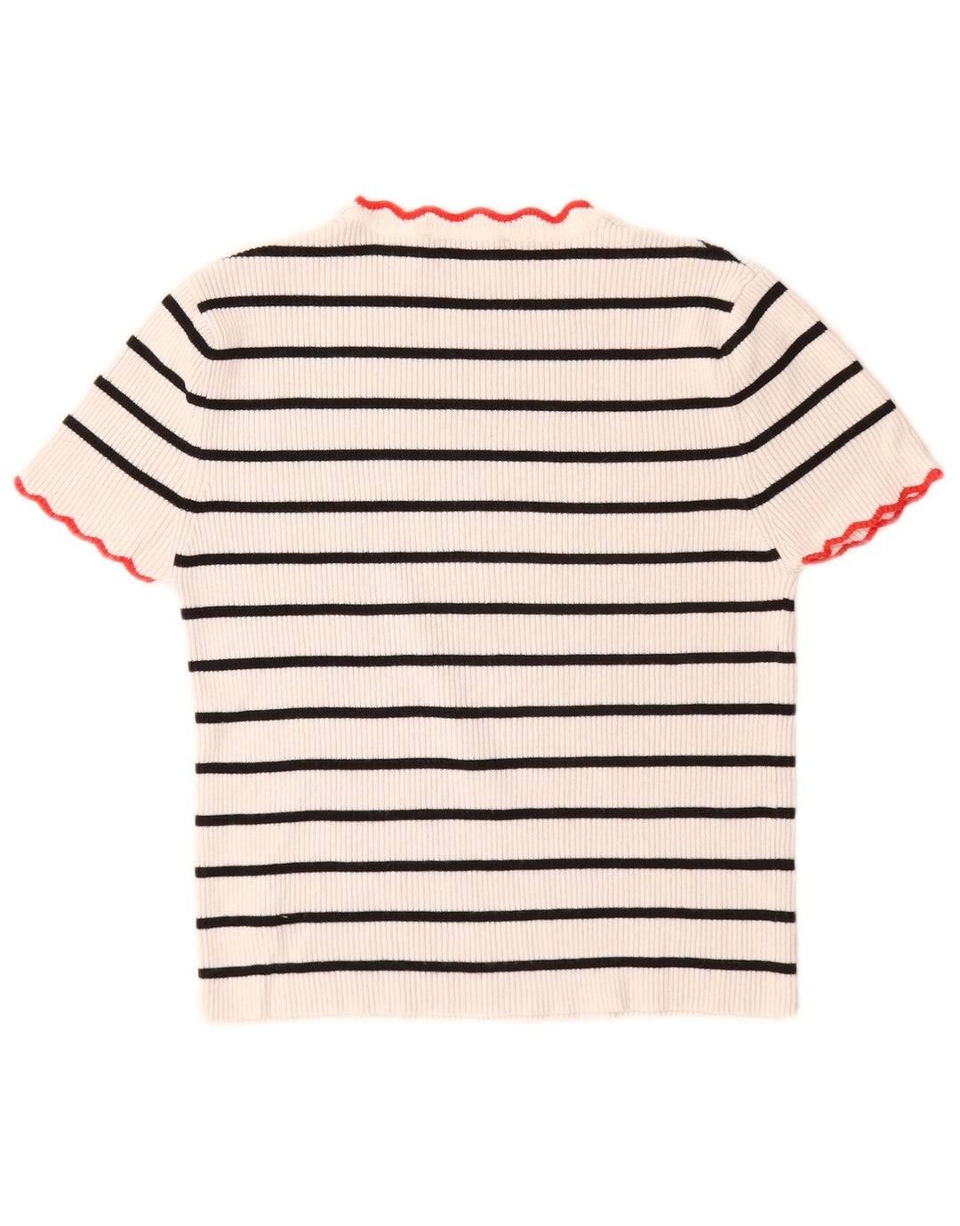 Женский укороченный джемпер с круглым вырезом Zara UK 10, маленький белый в полоску