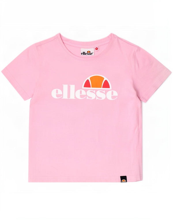 Футболка с рисунком Ellesse для девочек, топ 7-8 лет, розовый хлопок