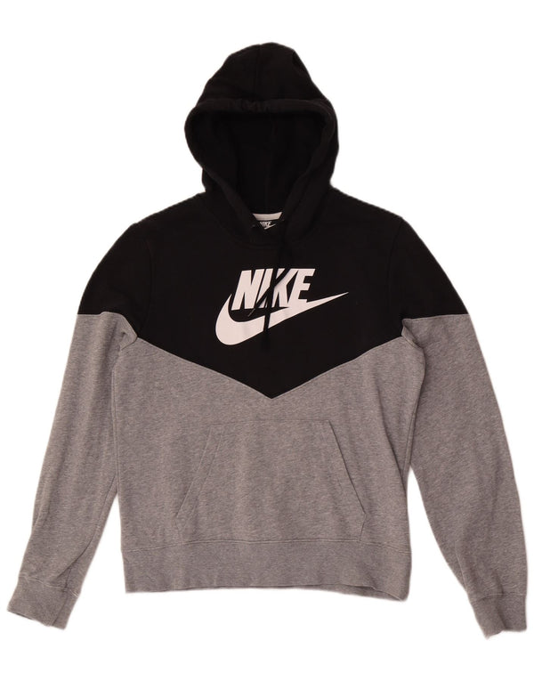 Джемпер с капюшоном Nike для мальчиков 10–11 лет, средний черный, хлопок с цветными блоками