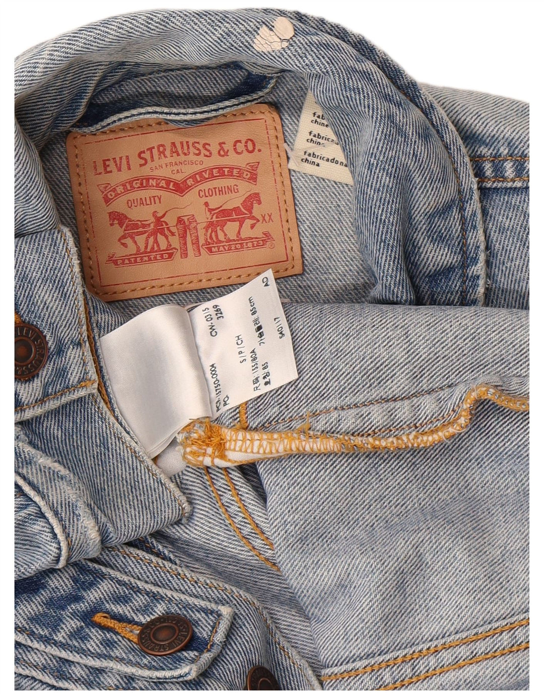 Женская джинсовая куртка LEVI'S UK 10, маленькая, синяя, хлопок