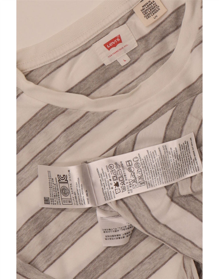 Мужская футболка Levi's из хлопка в большую серую полоску