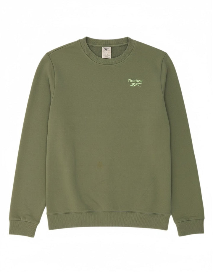 REEBOK Mens Sweatshirt Jumper Medium Green Cotton