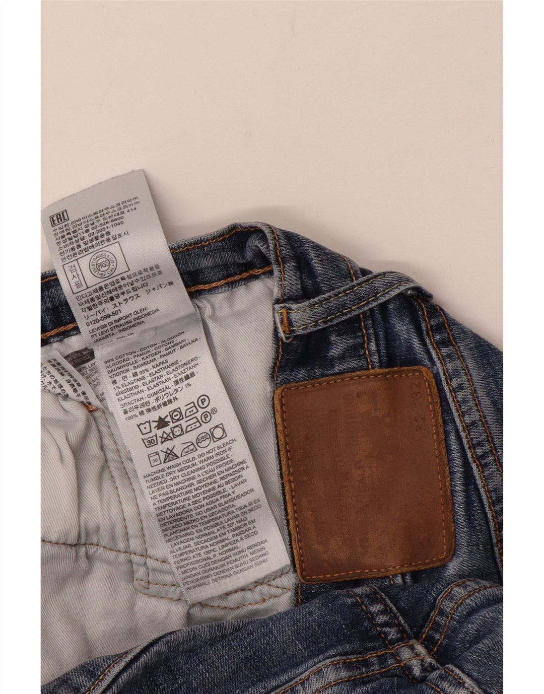 Мужские прямые джинсы Levi's W32 L32 синие, хлопок