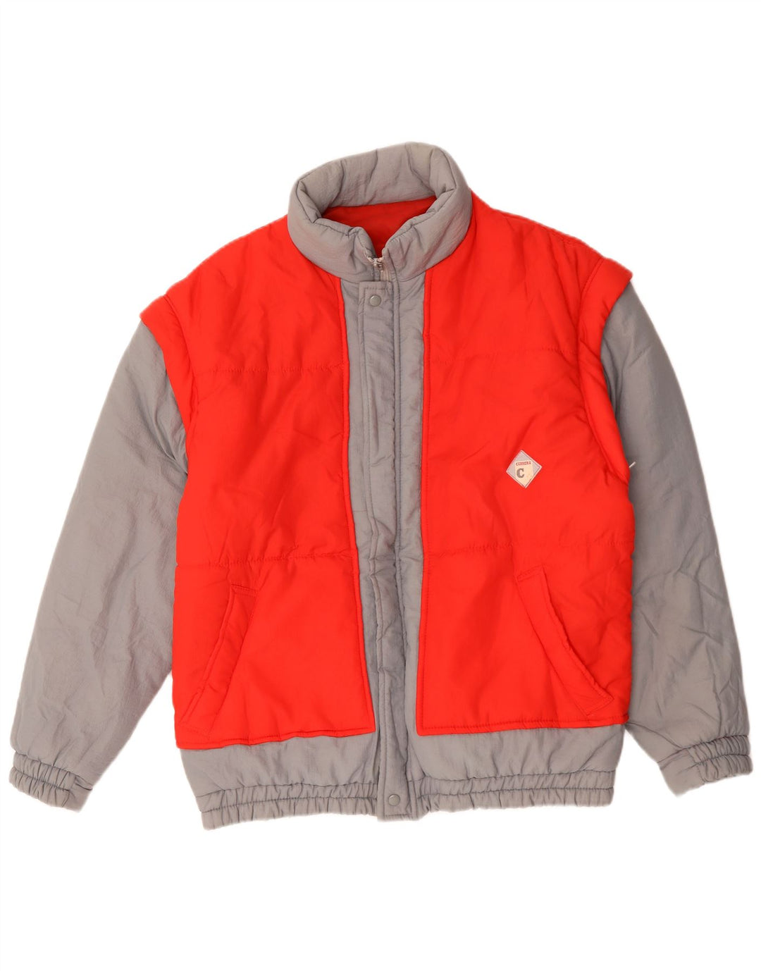Мужская стеганая куртка Carrera UK 40, большая красная, полиамид с цветными блоками