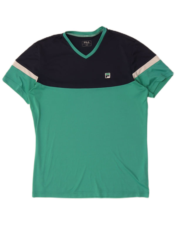 Мужская футболка Fila Top IT 50 Medium Бирюзовый Полиэстер с цветными блоками