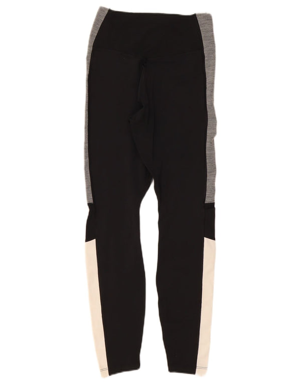 Женские леггинсы NIKE Dri Fit UK 4 XS, черные, полиэстер с цветными блоками