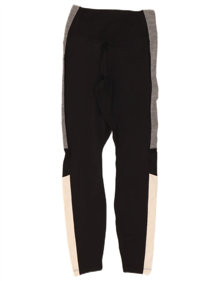 Женские леггинсы NIKE Dri Fit UK 4 XS, черные, полиэстер с цветными блоками