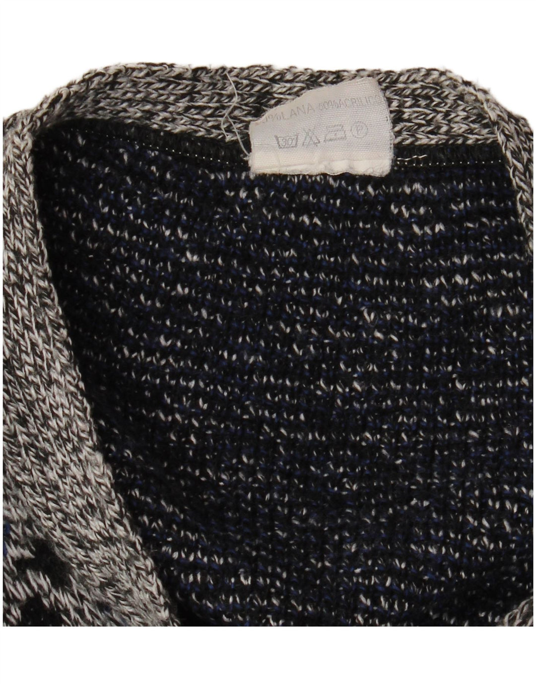 Мужской свитер-кардиган VINTAGE XL, серый, шерстяной с геометрическим рисунком