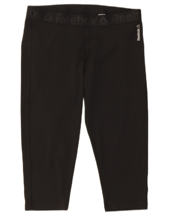 Женские леггинсы-капри Reebok UK 16/18, большие черные, полиэстер