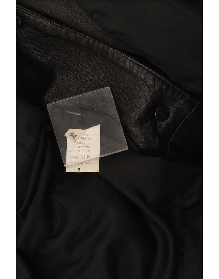 Винтажная мужская кожаная куртка IT 54 2XL черная