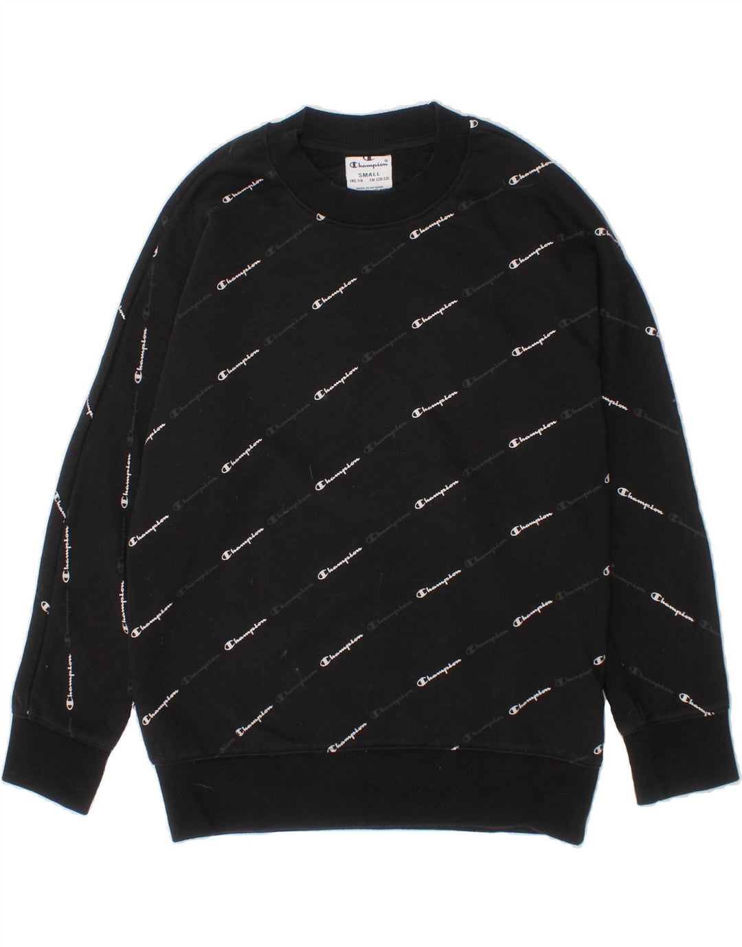 CHAMPION Boys Graphic Sweatshirt Jumper 7-8 Years Small Black Cotton Vintage Champion and Second-Hand Champion from Messina Hembry 
