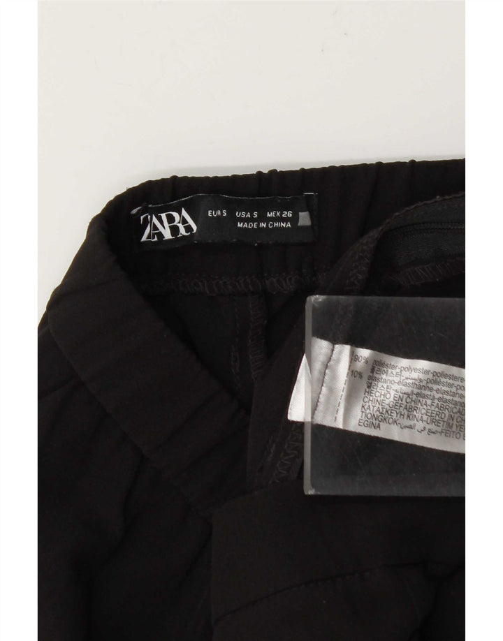 Женские повседневные брюки Zara Bootcut, маленькие W26 L26, черные, полиэстер