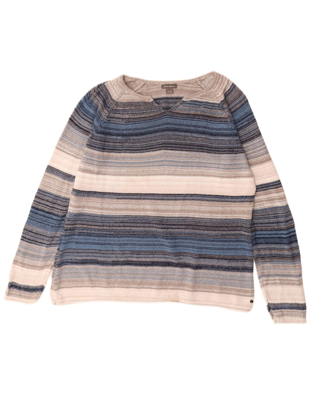 Женский джемпер с v-образным вырезом EDDIE BAUER UK 18 XL в разноцветную полоску