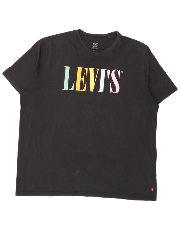 Мужская футболка свободного кроя Levi's с рисунком, 2XL, черный хлопок