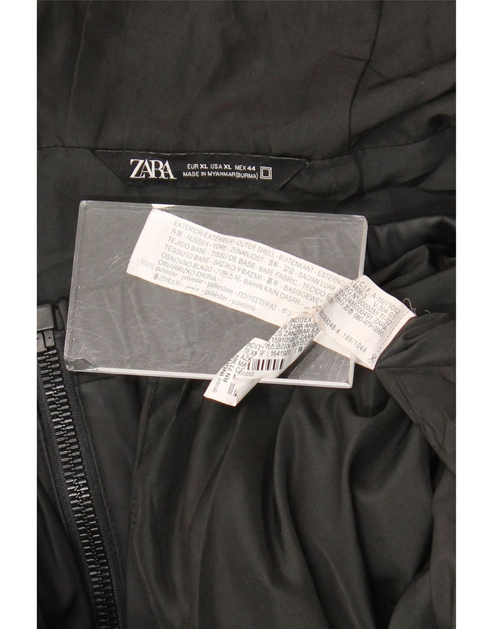 Мужская дождевик с капюшоном Zara UK 42 XL, черный полиэстер