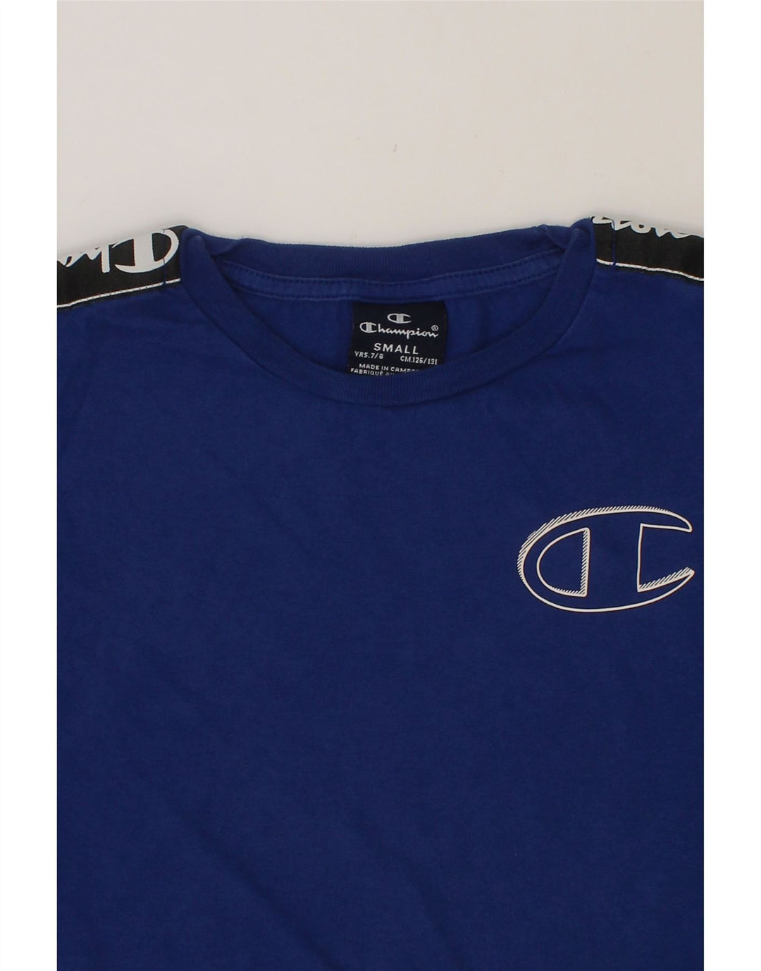 CHAMPION Boys Graphic T-Shirt Top 7-8 Years Small Blue Vintage Champion and Second-Hand Champion from Messina Hembry 