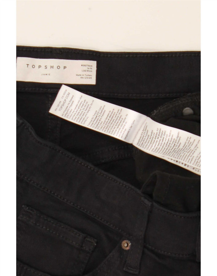 Женские джинсы скинни Topshop W30 L32, черный полиэстер
