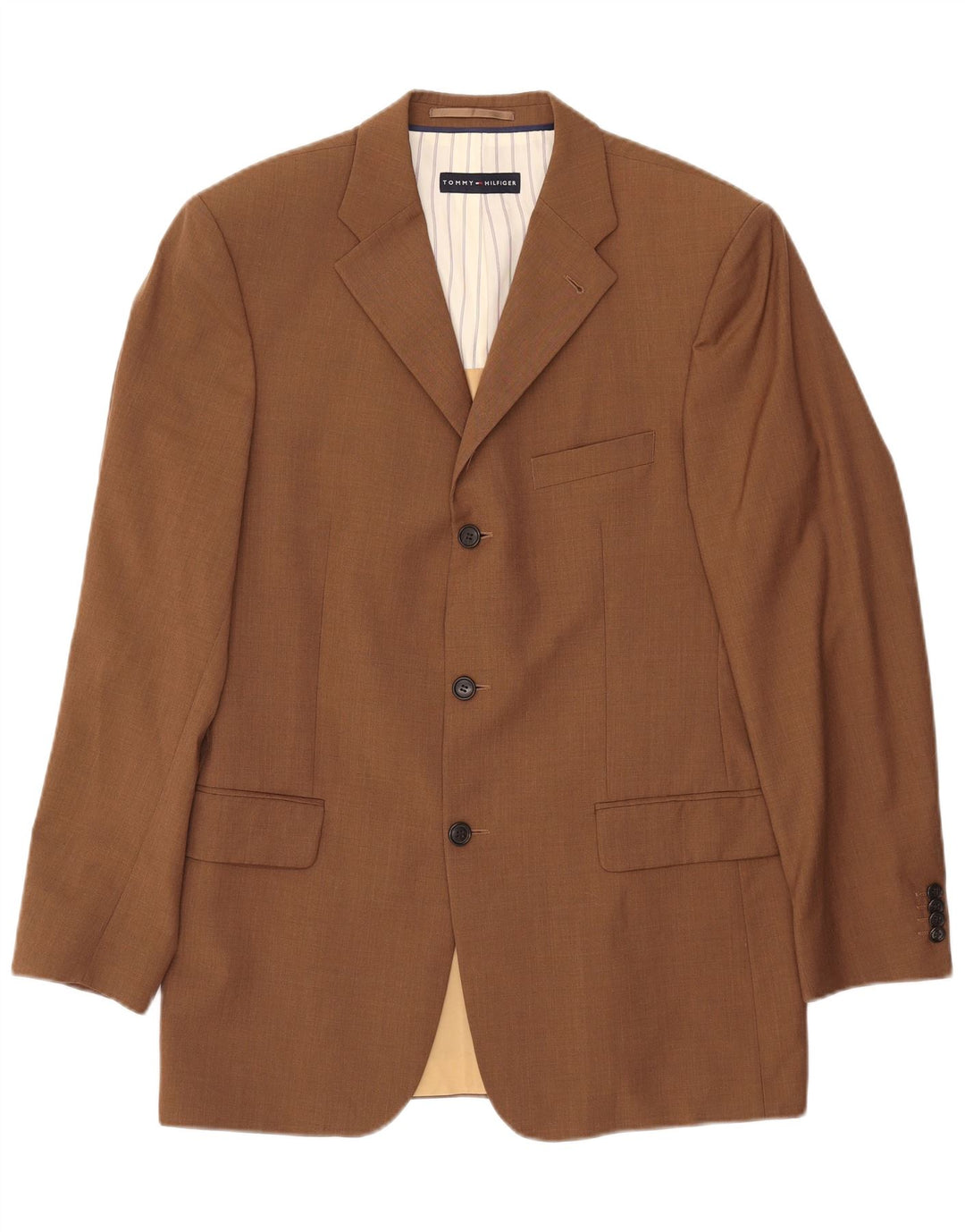 Мужской пиджак на трех пуговицах TOMMY HILFIGER UK 38, средний коричневый, шерсть