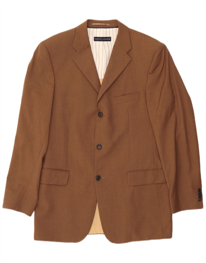 Мужской пиджак на трех пуговицах TOMMY HILFIGER UK 38, средний коричневый, шерсть