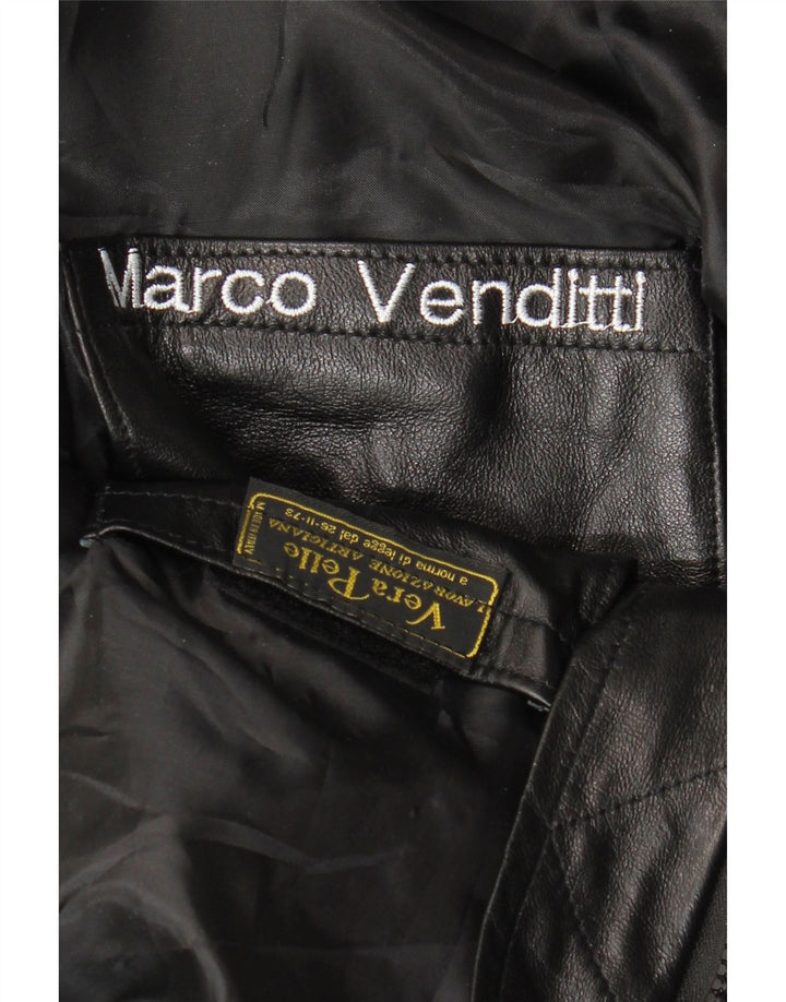 Мужская кожаная куртка VINTAGE UK 36 маленькая черная кожаная