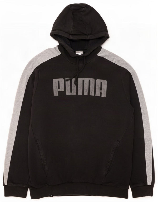 Мужской джемпер с капюшоном с рисунком Puma, большой черный цветной блок