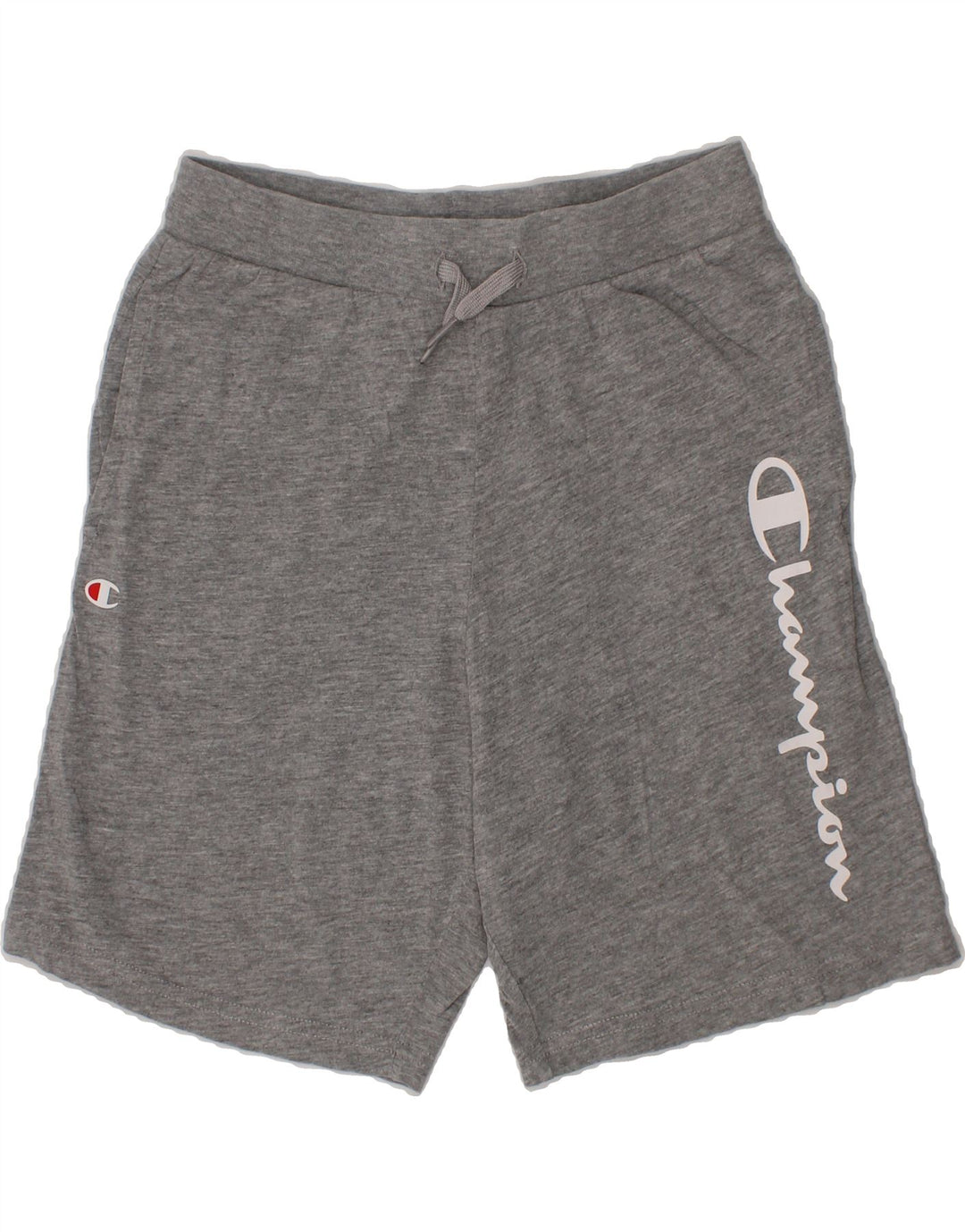 CHAMPION Boys Graphic Sport Shorts 9-10 Years Medium Grey Cotton Vintage Champion and Second-Hand Champion from Messina Hembry 