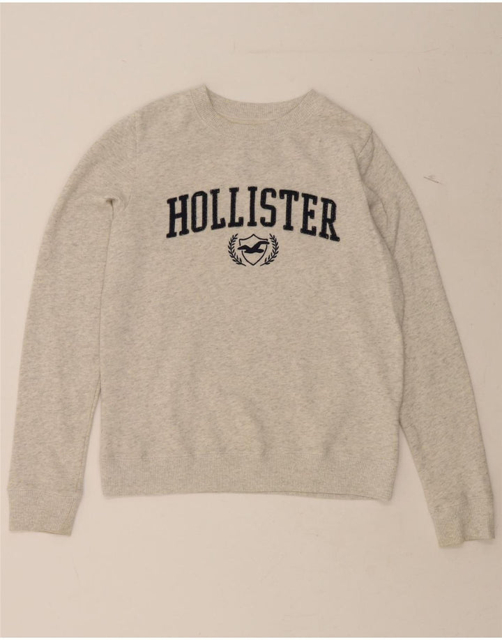 HOLLISTER Mens Graphic Sweatshirt Jumper Small Grey Cotton Vintage Hollister and Second-Hand Hollister from Messina Hembry 