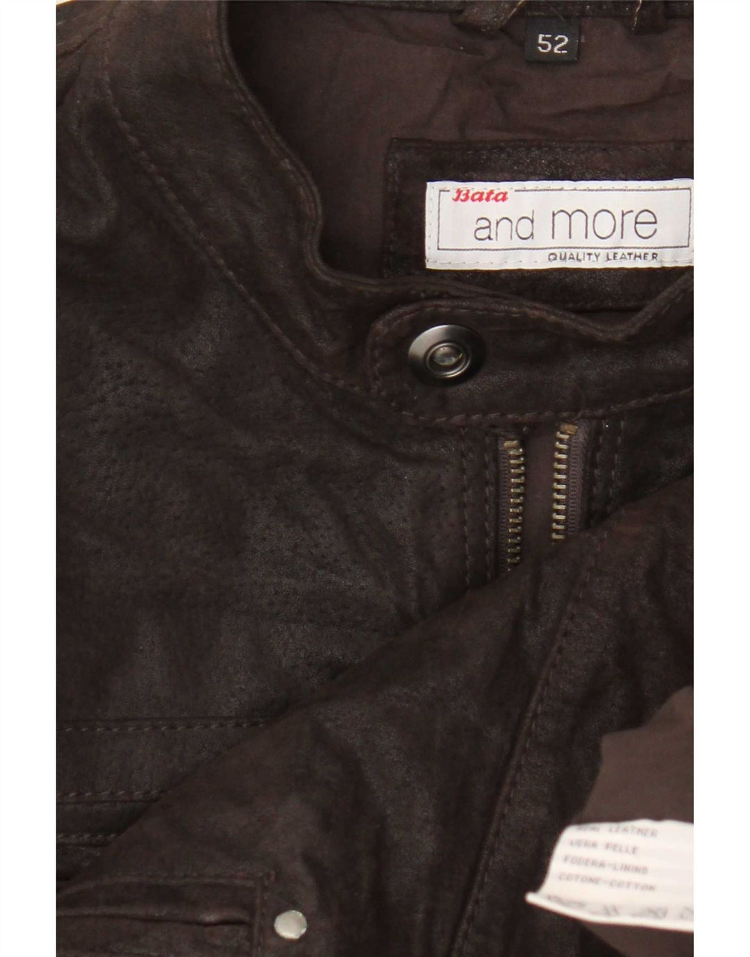 Мужская кожаная косуха Bata and More IT 52 XL Коричневая