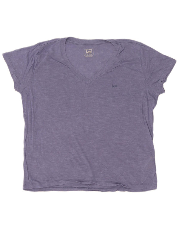 Женская футболка Lee Regular Fit Top UK 16, большой синий лиоцелл