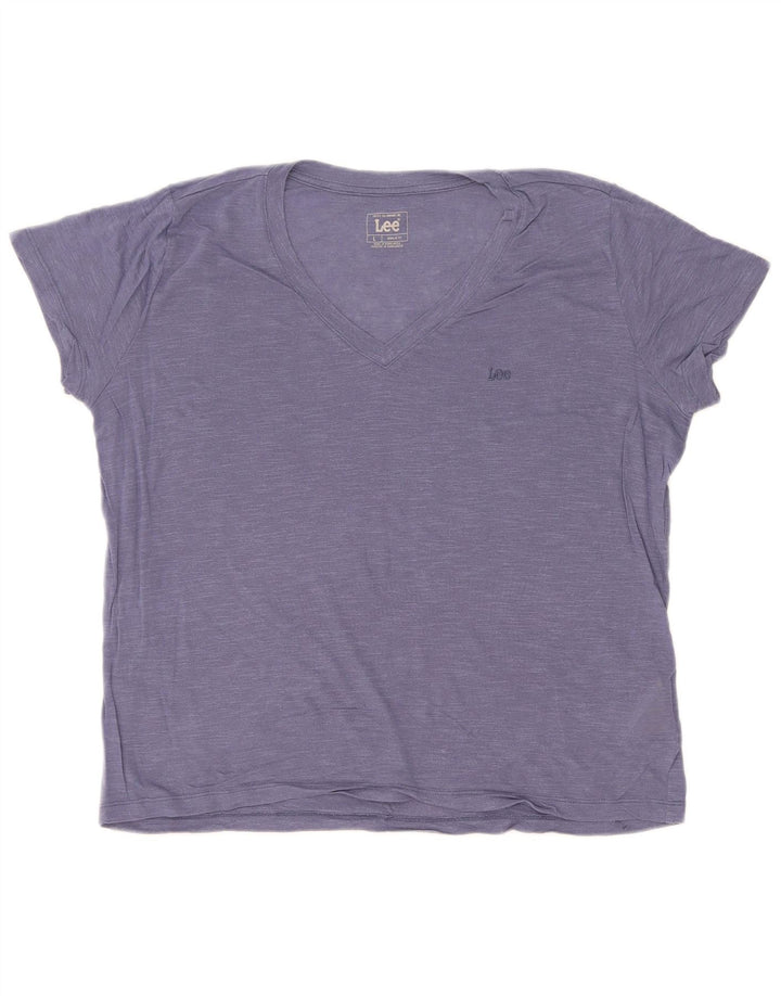 Женская футболка Lee Regular Fit Top UK 16, большой синий лиоцелл