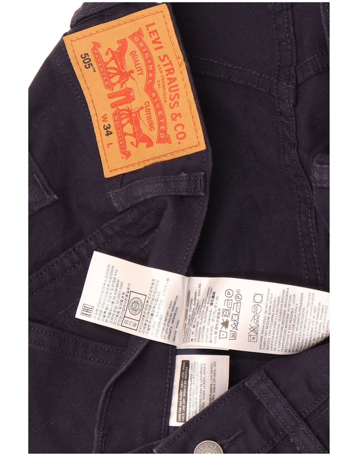 Мужские повседневные шорты Levi's 505 W34, большие темно-синие, хлопок