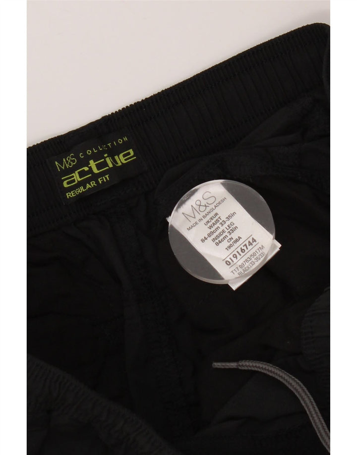 Мужские брюки чиносы MARKS & SPENCER стандартного кроя W33 L33, черный хлопок
