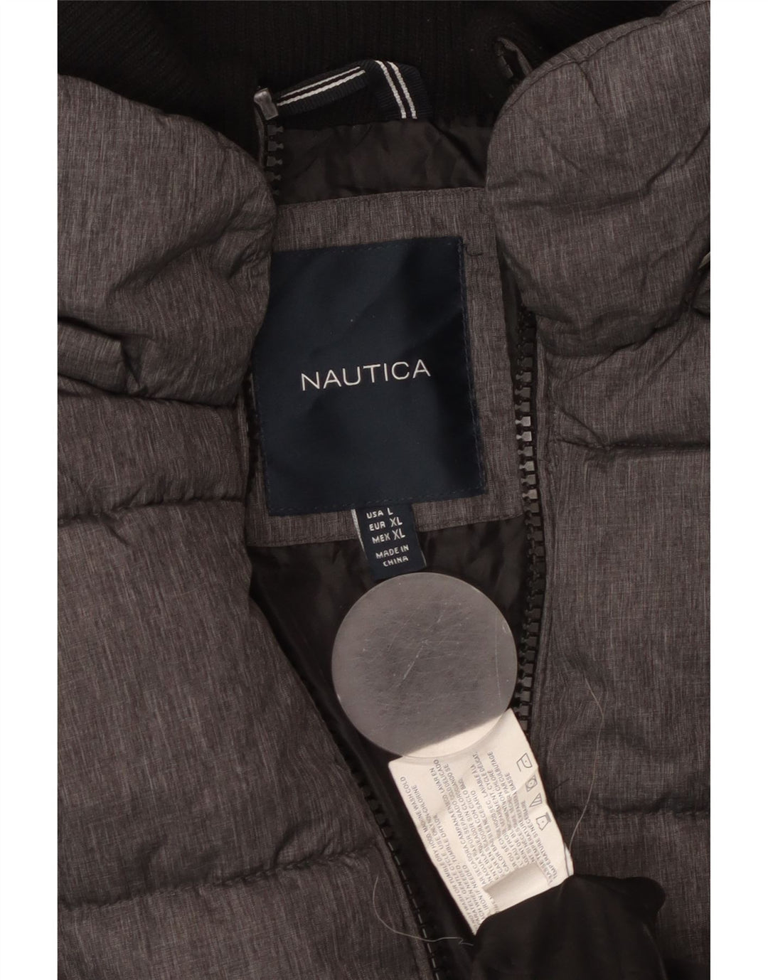 Женское стеганое пальто Nautica UK 16, большой серый нейлон