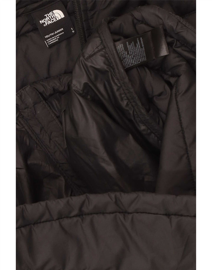 Стеганая куртка с капюшоном The North Face для мальчиков 11–12 лет, большой размер, черный полиэстер