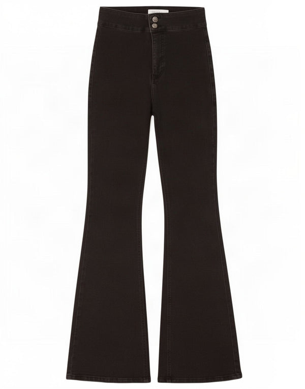 Женские расклешенные джинсы с высокой талией Topshop W30 L32, черные