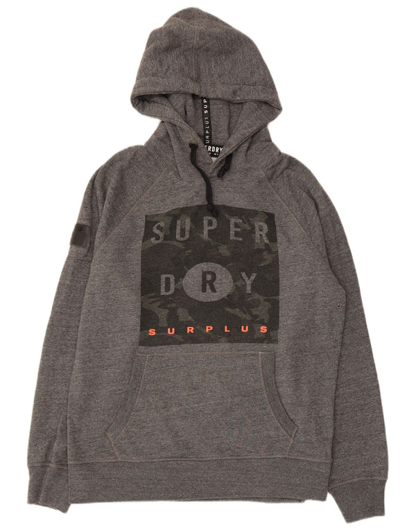 Мужской джемпер с капюшоном Superdry 2XL, серый полиэстер