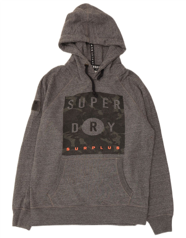 Мужской джемпер с капюшоном Superdry 2XL, серый полиэстер