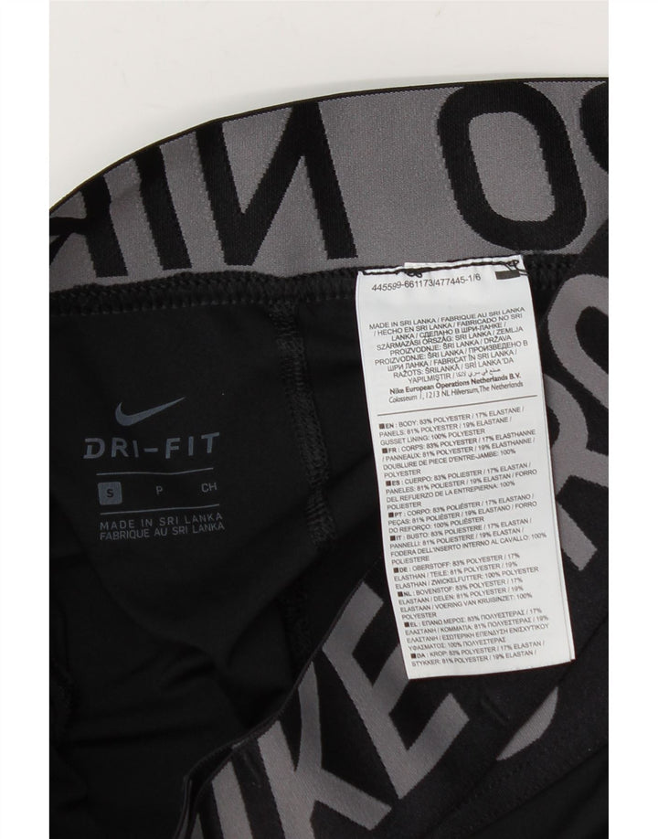 Женские леггинсы с рисунком Nike Dri Fit UK 8, маленькие черные, полиэстер