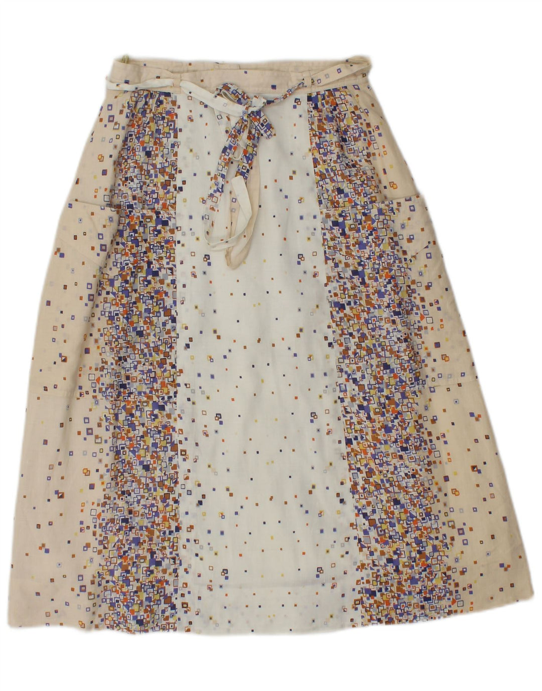 PANCALDI & B Женский комплект из 2 юбок UK 4 XS W24 Бежевый хлопок с геометрическим рисунком