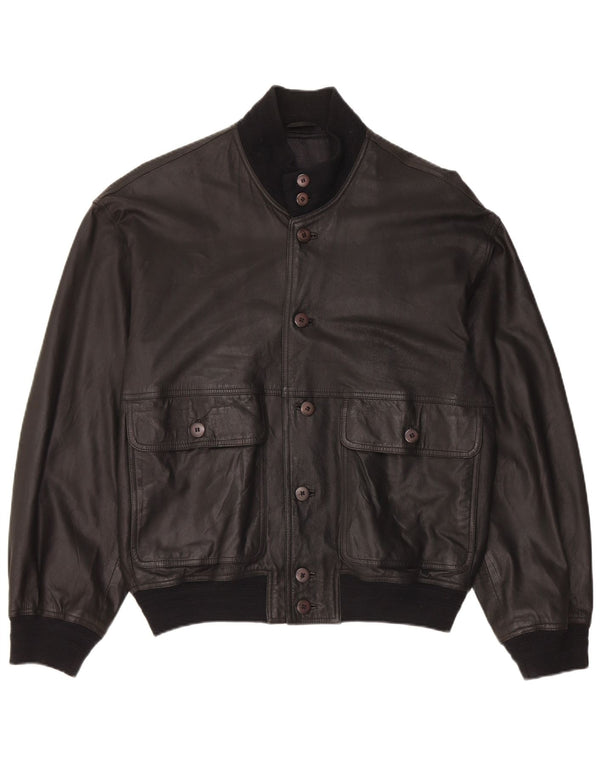 Винтажная мужская кожаная куртка IT 50 Medium Black