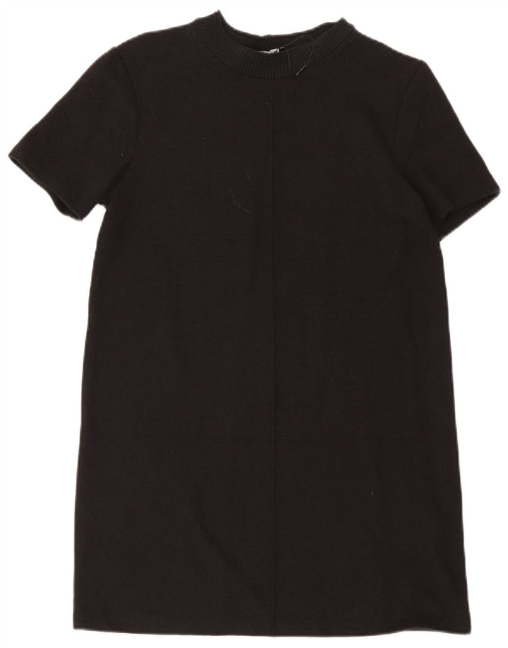 Женское платье прямого кроя Zara UK 12, средний черный хлопок